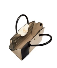 FURLA GENESI Sac à main en cuir avec bandoulière pleine lune + noir - Sacs pour Femme - 3