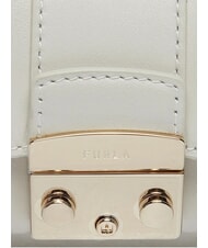 FURLA METROPOLIS Mini sac porté épaule en cuir Guimauve - Sacs pour Femme - 4