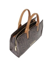 MARIO VALENTINO REGINA RE Sac à main avec logo all-over et bandoulière foncé/naturel - Sacs pour Femme - 5