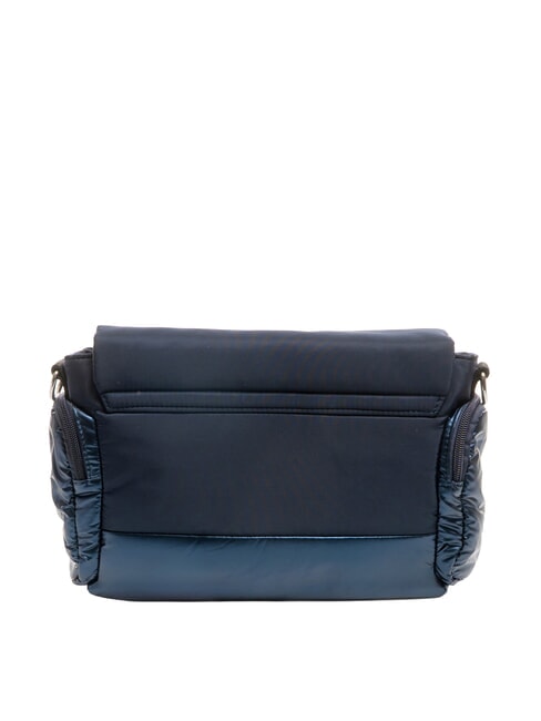 PADDED NYLON Sac bandouli&egrave;re moelleux avec logo en strass BLEU - Sacs pour Femme