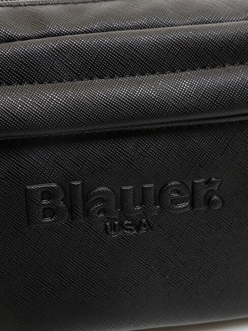 WALLSTREET Sac banane à imprimé Saffiano avec poche NOIR - Sacs banane