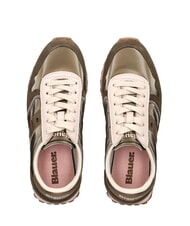 BLAUER MILLEN Baskets en cuir m&eacute;lang&eacute; taupe - Chaussures Femme - 4