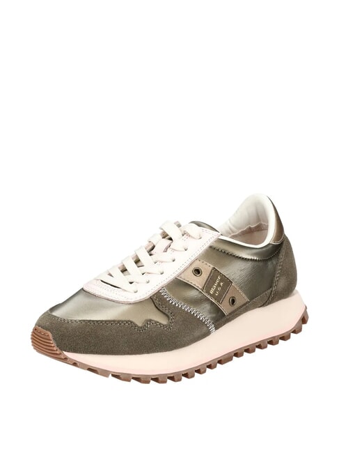 MILLEN Baskets en cuir m&eacute;lang&eacute; taupe - Chaussures Femme