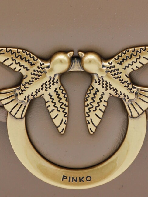 LOVE BOX Mini sac en nappa à rabat biscuit au gingembre-or antique - Sacs pour Femme