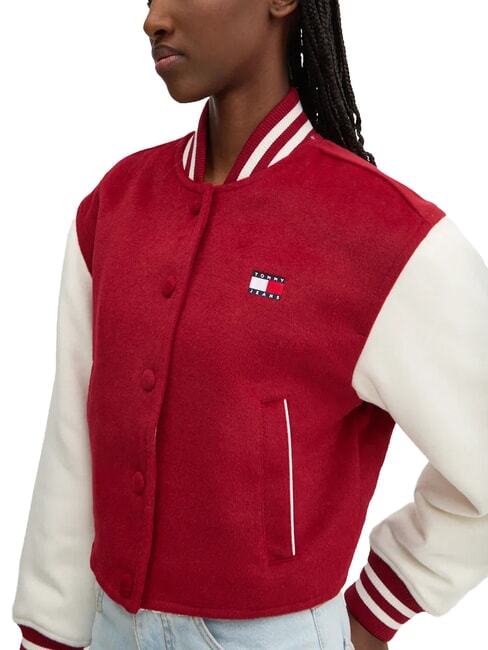 TH JEANS Veste courte en laine mélangée rouge régate - Vestes pour femmes