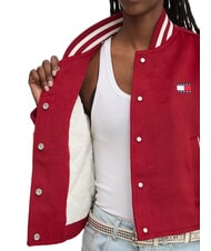 TOMMY HILFIGER TH JEANS Veste courte en laine mélangée rouge régate - Vestes pour femmes - 5