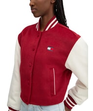 TOMMY HILFIGER TH JEANS Veste courte en laine mélangée rouge régate - Vestes pour femmes - 3