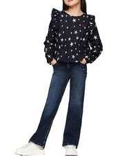 TOMMY HILFIGER TH KIDS Jean &eacute;vas&eacute; bleunoir - Pantalons pour enfants - 4
