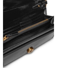 PINKO LOVE ONE Mini sac à bandoulière brillant noir-or antique - Sacs pour Femme - 4