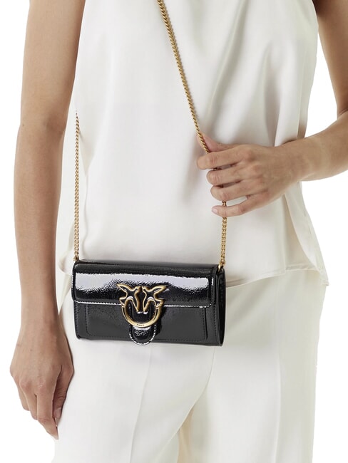 LOVE ONE Mini sac à bandoulière brillant noir-or antique - Sacs pour Femme