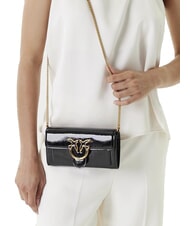 PINKO LOVE ONE Mini sac à bandoulière brillant noir-or antique - Sacs pour Femme - 6