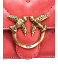 PINKO LOVE ONE MINI Mini sac en croûte de cuir corail. épicé-or antique - Sacs pour Femme - 4