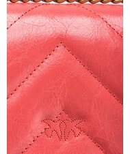 PINKO LOVE ONE MINI Mini sac en croûte de cuir corail. épicé-or antique - Sacs pour Femme - 5