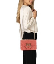 PINKO LOVE ONE MINI Mini sac en croûte de cuir corail. épicé-or antique - Sacs pour Femme - 6