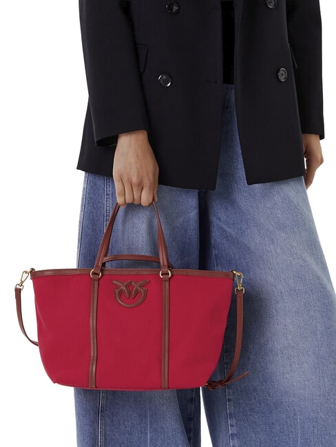 MIRANDA Sac de courses avec bandoulière rouge/cuir-or antique - Sacs pour Femme