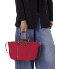 PINKO MIRANDA Sac de courses avec bandoulière rouge/cuir-or antique - Sacs pour Femme - 5