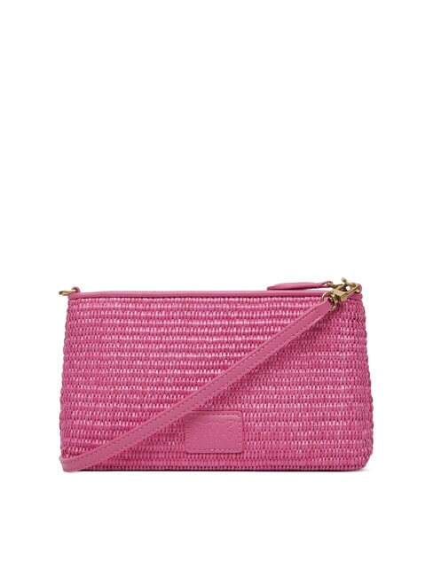 FLAT Pochette en raphia avec bandoulière ch-antique betterave d'or - Sacs pour Femme