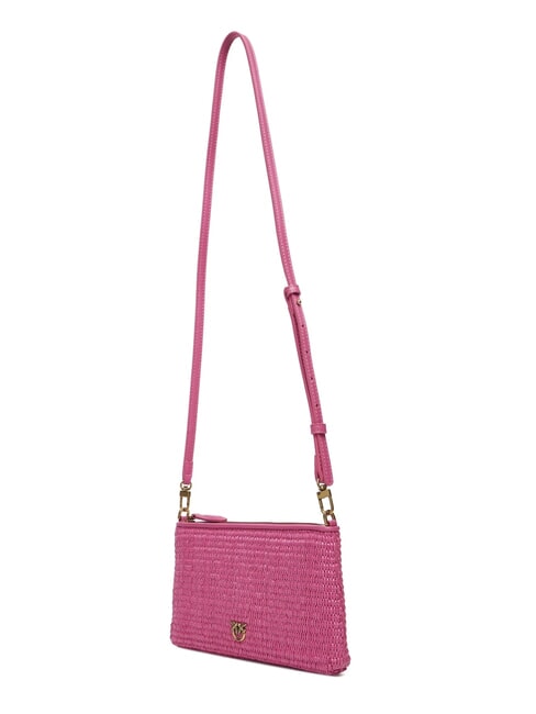 FLAT Pochette en raphia avec bandoulière ch-antique betterave d'or - Sacs pour Femme