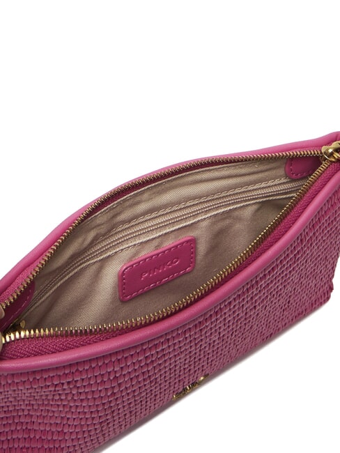 FLAT Pochette en raphia avec bandoulière ch-antique betterave d'or - Sacs pour Femme