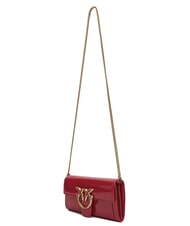 PINKO LOVE ONE Mini sac à bandoulière brillant rouge-or antique - Sacs pour Femme - 3