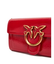 PINKO LOVE ONE Mini sac à bandoulière brillant rouge-or antique - Sacs pour Femme - 4