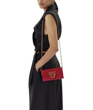 PINKO LOVE ONE Mini sac à bandoulière brillant rouge-or antique - Sacs pour Femme - 5