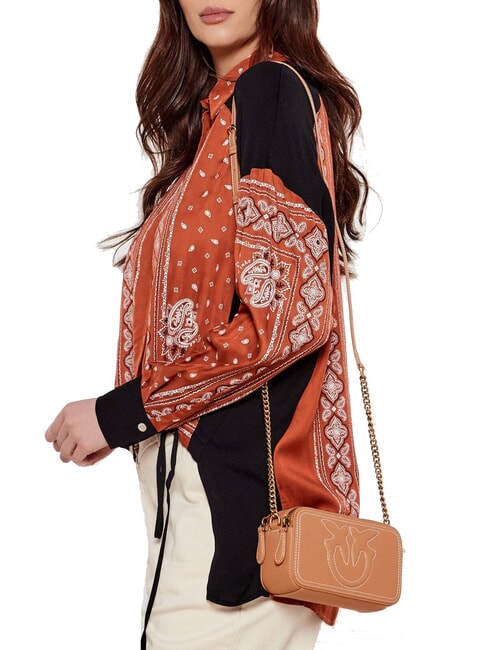 CARRIE Mini sac bandoulière, en cuir nougat-or antique - Sacs pour Femme