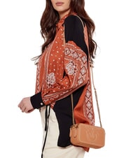 PINKO CARRIE Mini sac bandoulière, en cuir nougat-or antique - Sacs pour Femme - 6