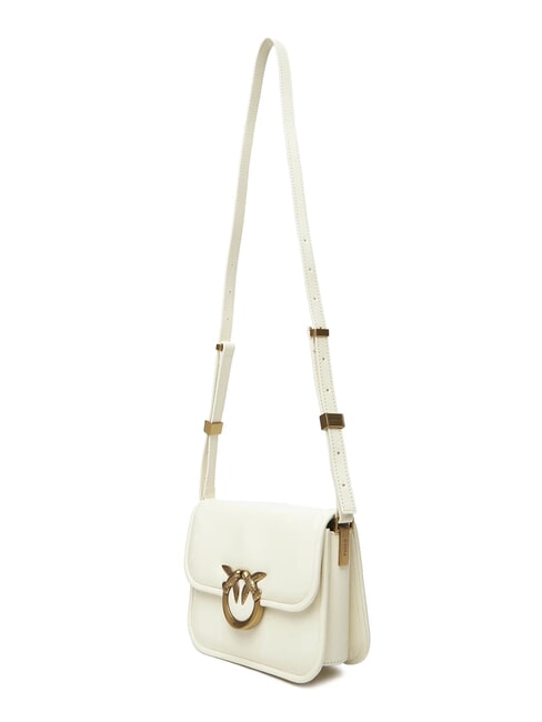 LOVE BOX Mini sac à bandoulière en cuir blanc de soie-or antique - Sacs pour Femme