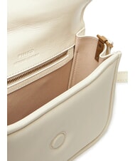 PINKO LOVE BOX Mini sac à bandoulière en cuir blanc de soie-or antique - Sacs pour Femme - 6