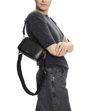 CALVIN KLEIN SIGNATURE LOGO STRAP Sacoche pour appareil photo à double fonction noir / vieil argent - Sacs pour Femme - 5