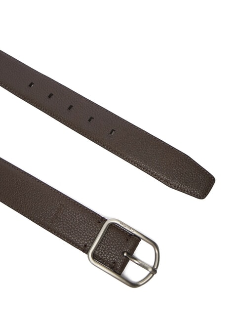 CLASSIC ROUND Ceinture en cuir martel&eacute; ck brun fonc&eacute; - Ceintures