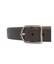 CALVIN KLEIN CLASSIC ROUND Ceinture en cuir martelé ck brun foncé - Ceintures - 2