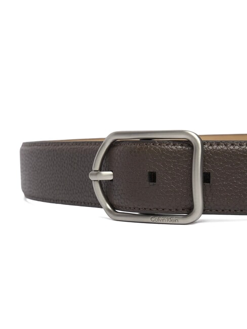 CLASSIC ROUND Ceinture en cuir martel&eacute; ck brun fonc&eacute; - Ceintures