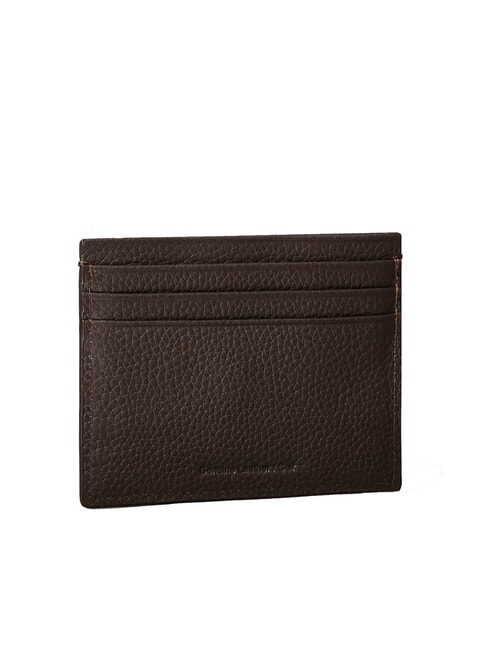 FOIL EMBOSS  Porte-cartes plat en cuir ck brun foncé - Portefeuilles Homme