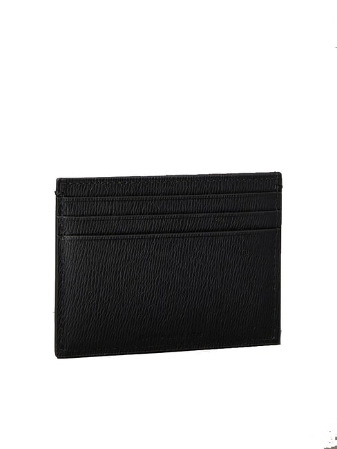 LOGO HARDWARE SAFFIANO Porte-cartes de crédit en cuir sur noir - Portefeuilles Homme