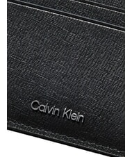 CALVIN KLEIN LOGO HARDWARE SAFFIANO Porte-cartes de crédit en cuir sur noir - Portefeuilles Homme - 3