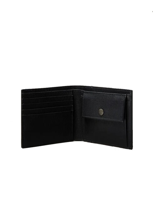 LOGO HARDWARE SAFFIANO Portefeuille en cuir porte-monnaie sur noir - Portefeuilles Homme