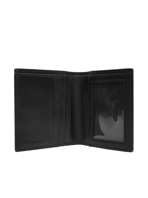 CK PLAQUE Portefeuille vertical en cuir sur noir - Portefeuilles Homme
