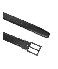 CALVIN KLEIN CLASSIC SQUARE Ceinture en cuir personnalisable sur noir - Ceintures - 3