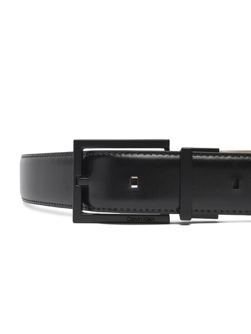 CLASSIC SQUARE Ceinture en cuir personnalisable sur noir - Ceintures