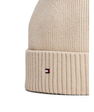TOMMY HILFIGER TH FLAG Bonnet en coton avec revers beige classique - Bonnets - 3