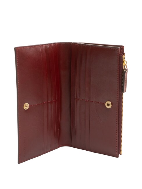 MATILDE Grand portefeuille en cuir Chianti / Bordeaux / Or - Portefeuilles Femme