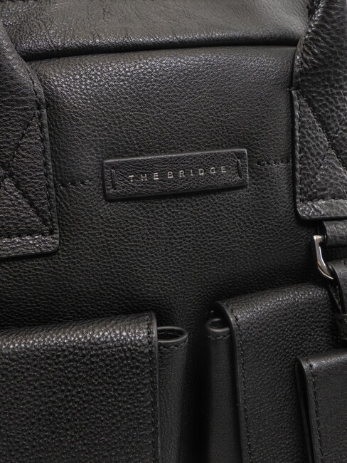 SERRISTORI Sacoche en cuir pour ordinateur portable 13" Noir - Porte Documents Travail