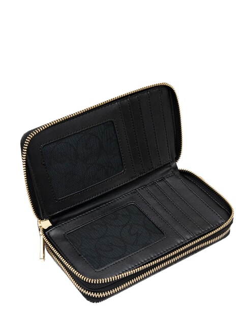 PLANETARIUM Grand portefeuille à double zip monochrome gris clair/noir - Portefeuilles Femme