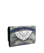 GATTINONI PLANETARIUM Portefeuille moyen à rabat aigue-marine/bleu marine - Portefeuilles Femme - 3