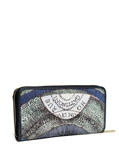 PLANETARIUM Grand portefeuille zippé aigue-marine/bleu marine - Portefeuilles Femme