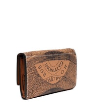 GATTINONI PLANETARIUM Portefeuille moyen à rabat bronzage monochrome - Portefeuilles Femme - 3