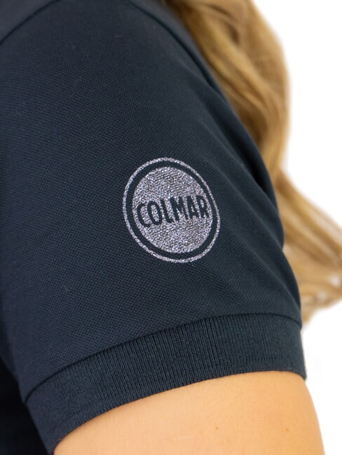 MONDAY Polo femme avec d&eacute;tails paillet&eacute;s, coupe slim bleu marine - chemise polo