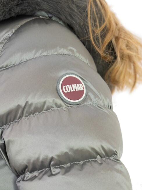 DELUXE Doudoune femme avec capuche en fourrure acier foncé-acier foncé - Doudounes femme